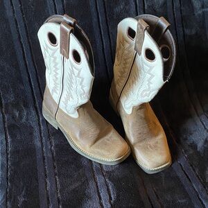 Children's Cowboy Boots - Brown and Cream